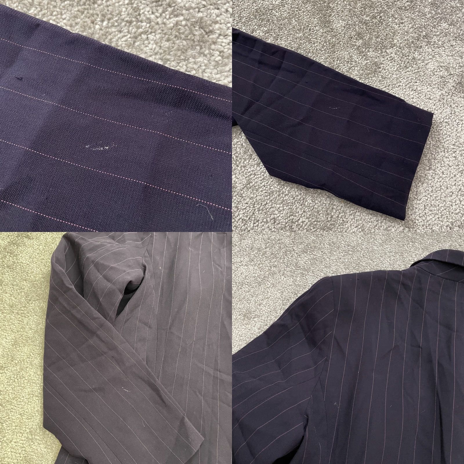 Bob Mackie Bob Mackie Blazer Mini Skirt Suit Set Womens 16 Purple Stripe Business Formal Size 38" / US 16 / IT 52 - 8 Thumbnail