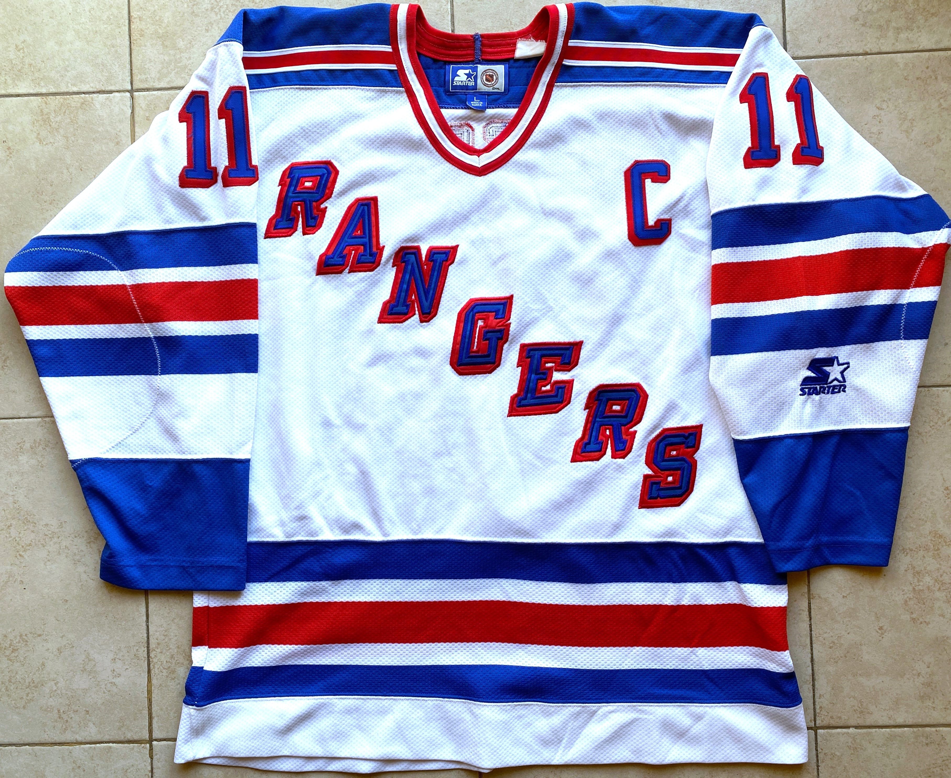 Starter MESSIER 11 NY Rangers 90s STARTER jersey L white vintage Size US L / EU 52-54 / 3 - 6 Thumbnail