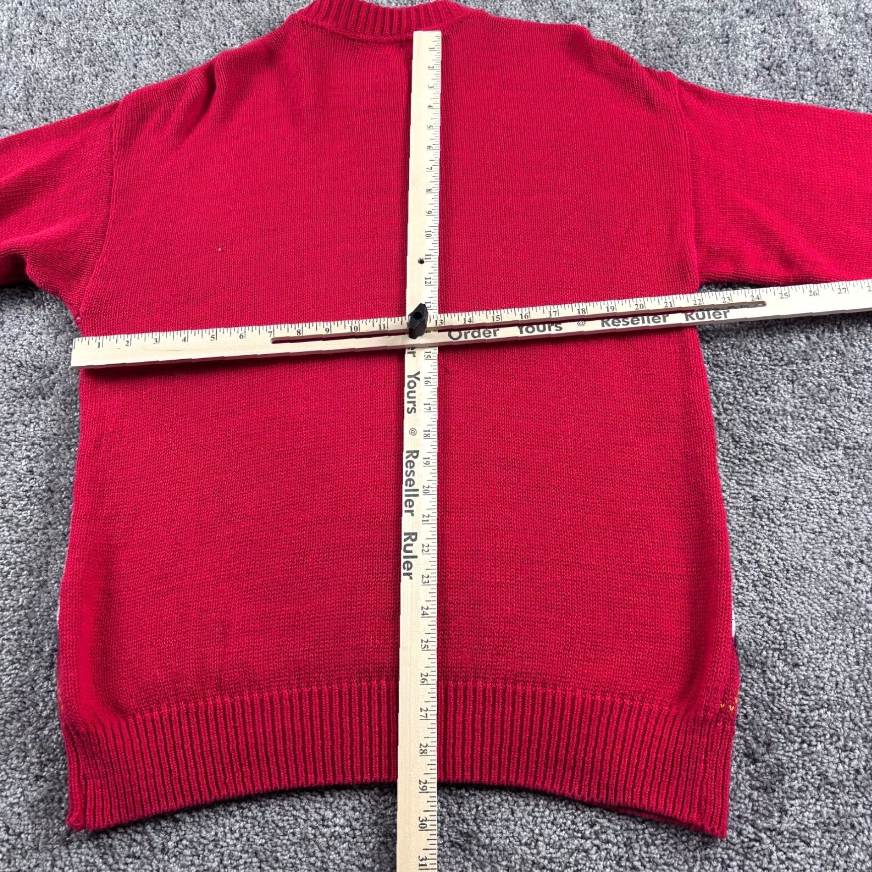 Avenue VINTAGE Columbus Avenue Sweater Mens M Red Knit Crew Neck Cotton Pullover Regular Knit 90s Preppy Logo USA Size US M / EU 48-50 / 2 - 3 Thumbnail