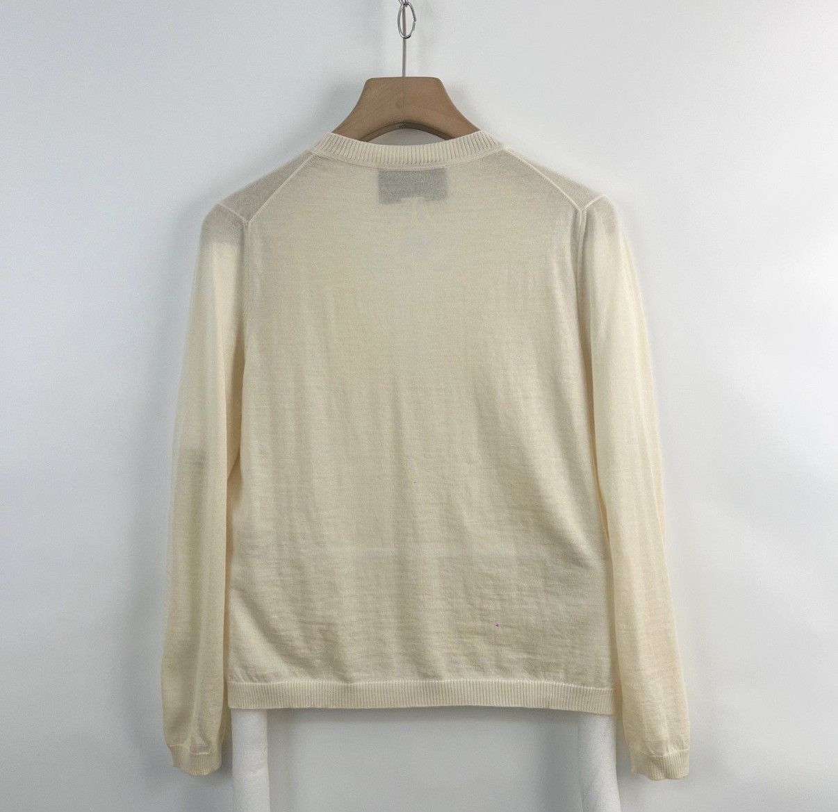 Gucci GUCCI/Beige V-Neck Knit Cardigan K12 Size S / US 4 / IT 40 - 2 Thumbnail