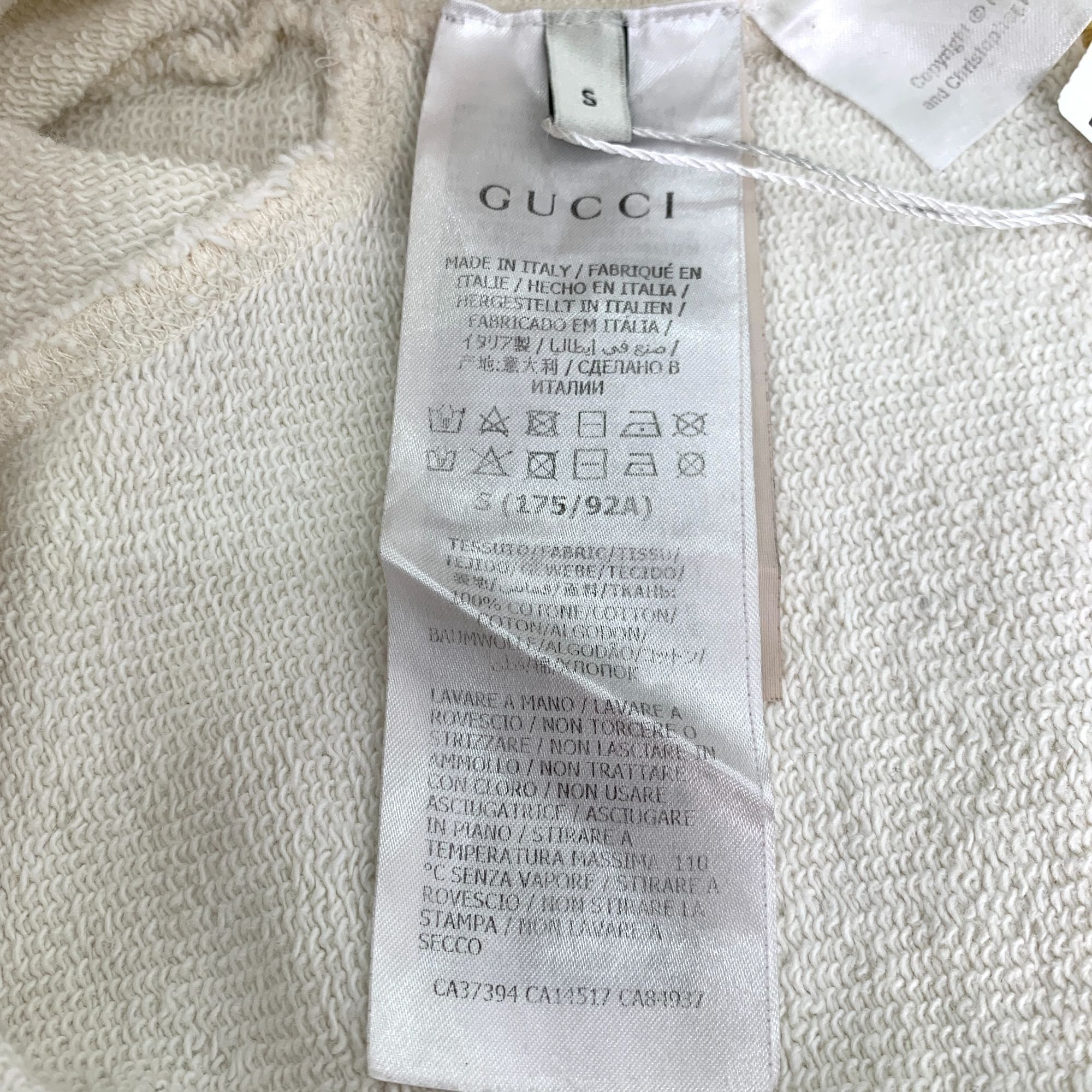 Gucci H9336 Gucci Distressed Cropped Sweatshirt With "Thank" Print Size S / US 4 / IT 40 - 7 Thumbnail
