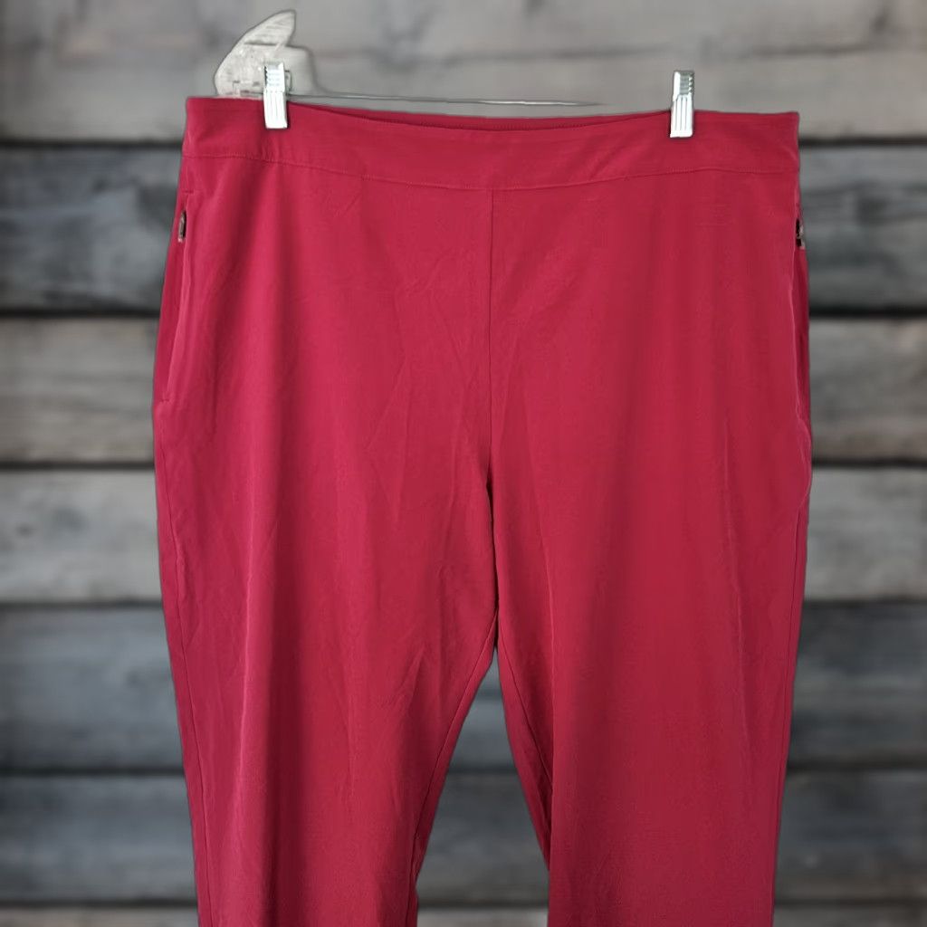 Vintage Chico's Zenergy Womens Cropped Pants Sz 16 Pink Zip Hem High Rise Cotton Blend 24" Inseam Womens Size 38" / US 16 / IT 52 - 1 Thumbnail
