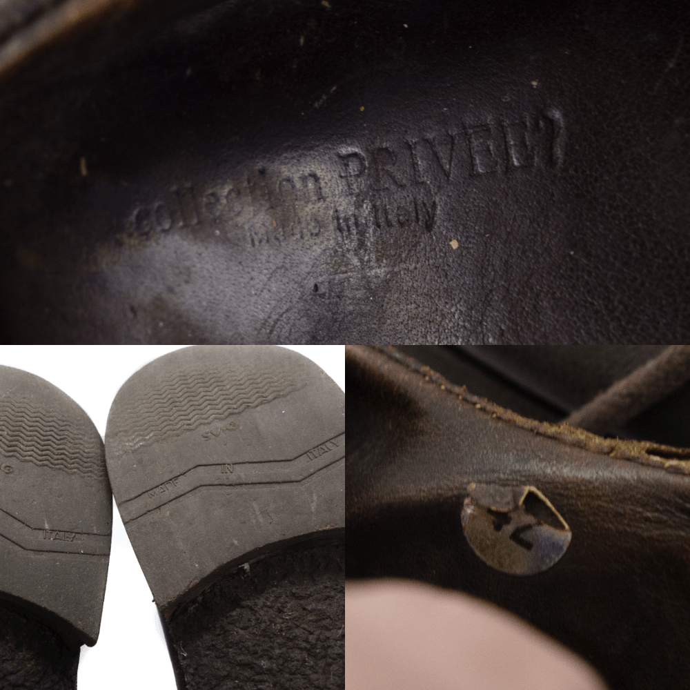 Armani Prive 00S Distressed Leather Low Shoes Vintage Size US 9 / EU 42 - 8 Thumbnail