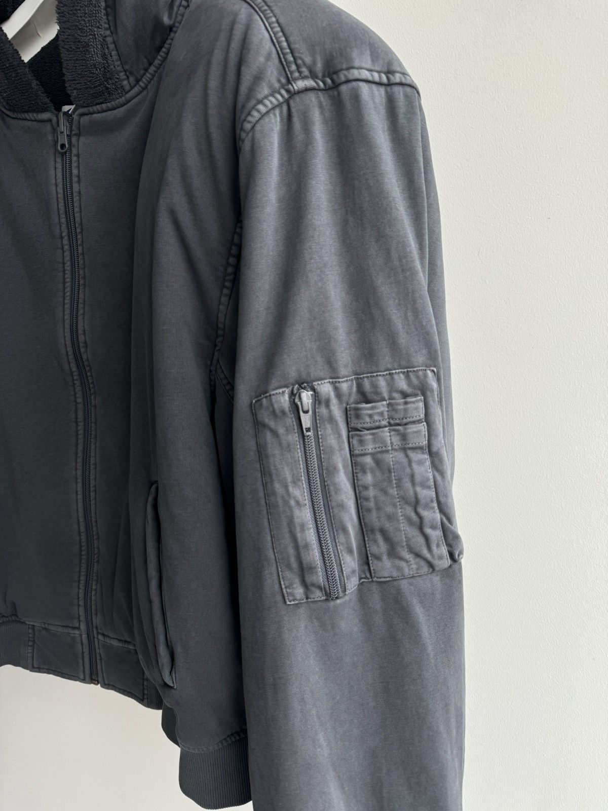 GREG ROSS TOWEL BOMBER JACKET BLACK OVERSIZED HOODIE KANYE