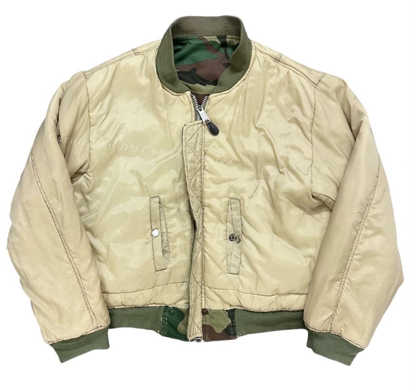 Vintage 1990s Alpha MA-1 Reversible Bomber Jacket Size US M / EU 48-50 / 2 - 1 Thumbnail