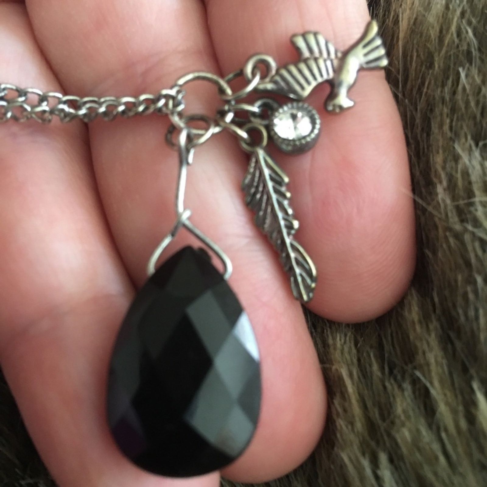 Jewelry Black chandelier crystal with charms necklace Size ONE SIZE - 7 Thumbnail