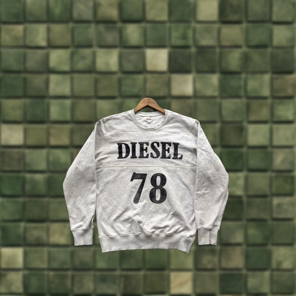Diesel VINTAGE Diesel Big Logo Y2K Style Gray Sweatshirt Men XL Shirt Size US XL / EU 56 / 4 - 1 Thumbnail