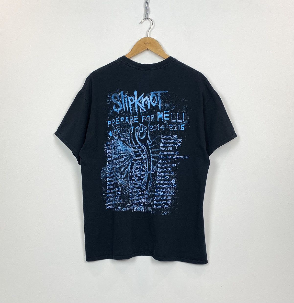 Band Tees Gildan Slipknot Short Sleeve 2014/2015 Tour T Shirt XL Black Size US XL / EU 56 / 4 - 7 Thumbnail
