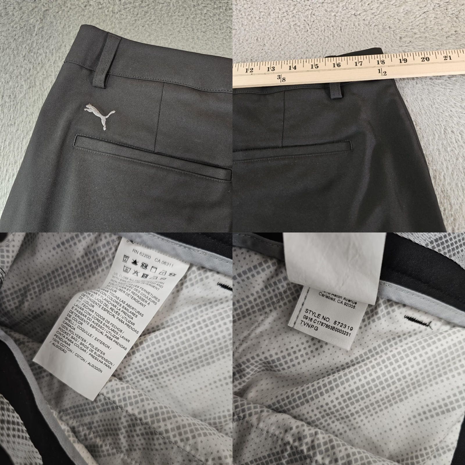 Puma PUMA Golf Pants Mens 36x34 Black Stretch Performance Trousers W36 L34 572319 Size US 36 / EU 52 - 8 Thumbnail