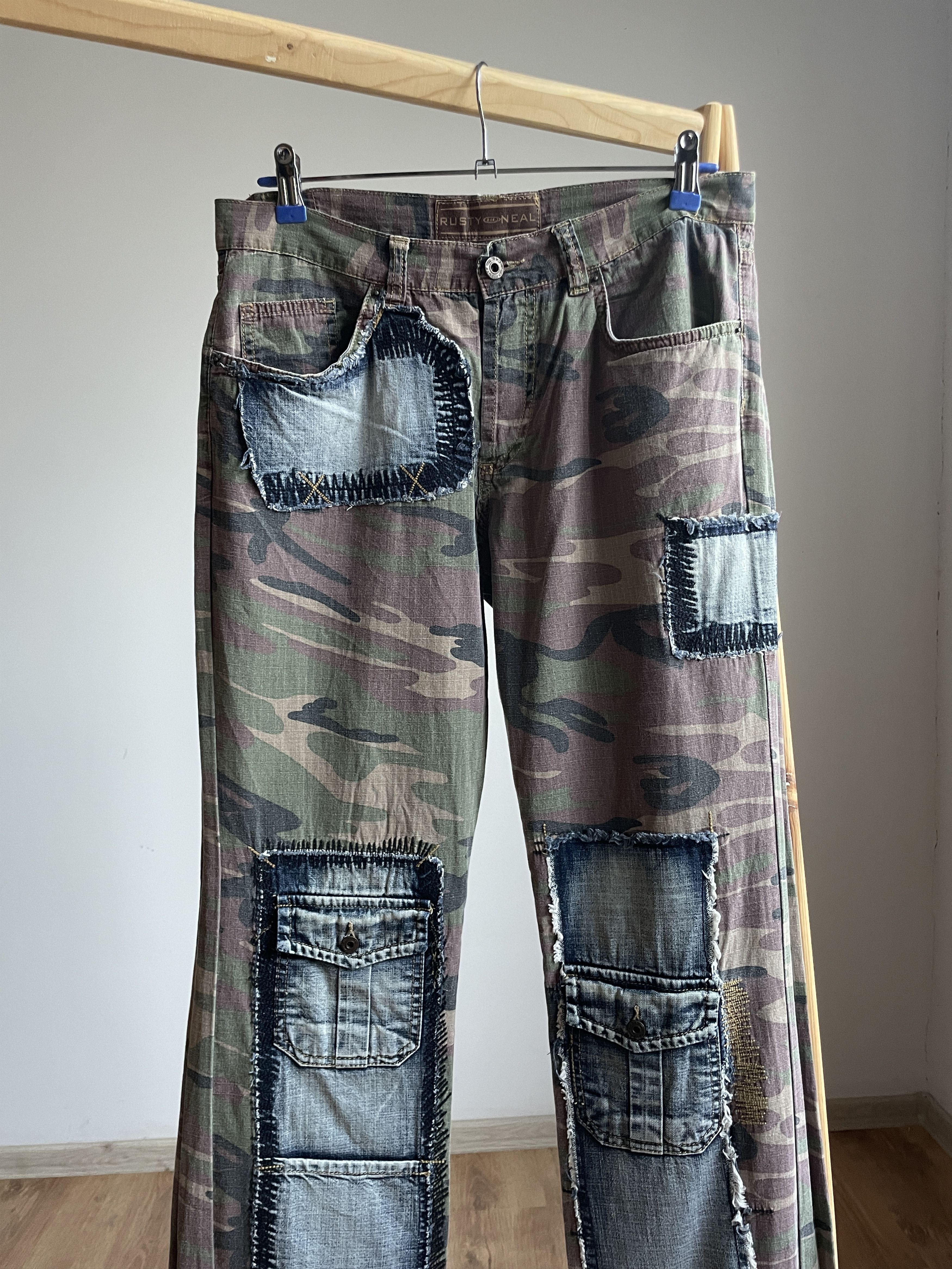 Vintage Rusty Neal Vintage Hybrid Camo/Denim Pants Size 33x34 Size US 33 - 3 Thumbnail