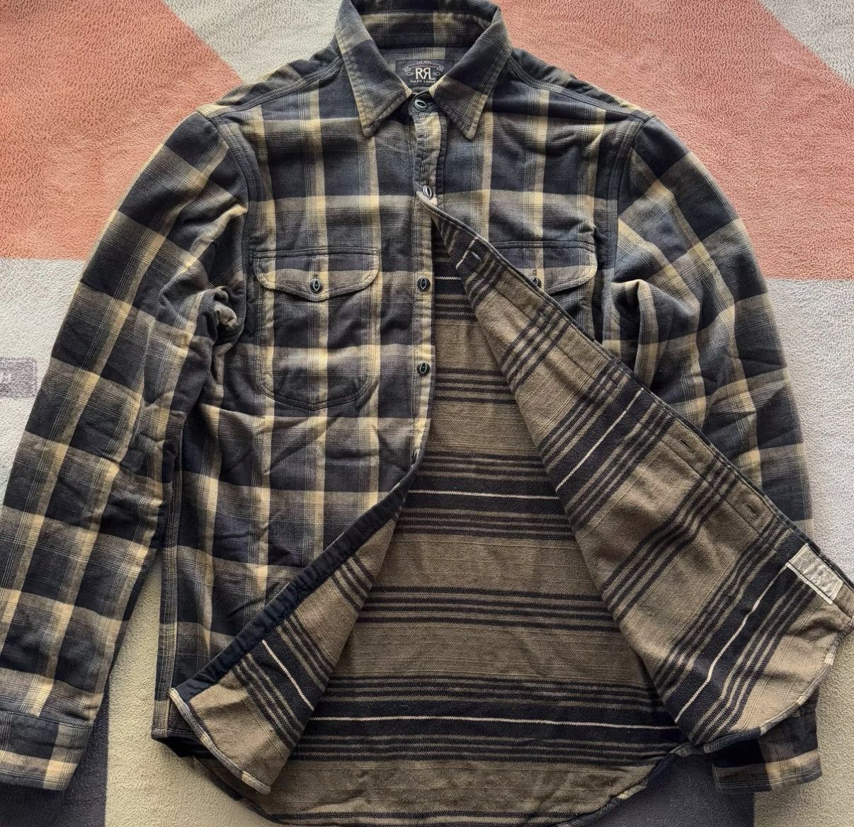 RRL Ralph Lauren Ralph Lauren Double RL RRL Double Layer Plaid Shirt K22 Size US M / EU 48-50 / 2 - 2 Thumbnail