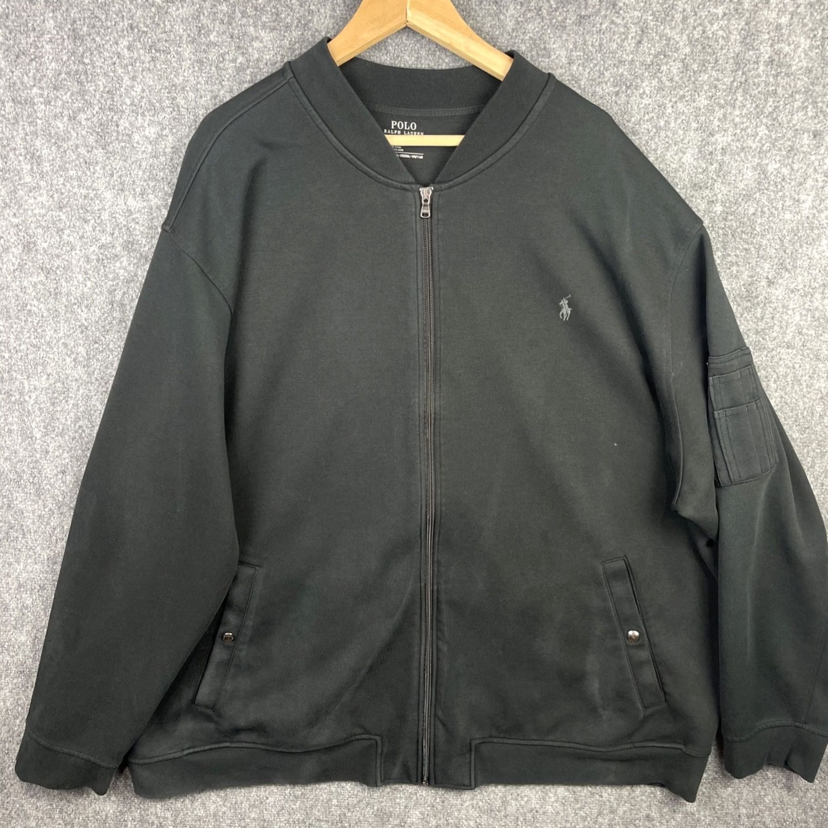 Polo Ralph Lauren Polo Ralph Lauren Bomber Jacket Mens 4XL Tall Black Double Knit Tech Flight Jacket Size US XXL / EU 58 / 5 - 2 Thumbnail