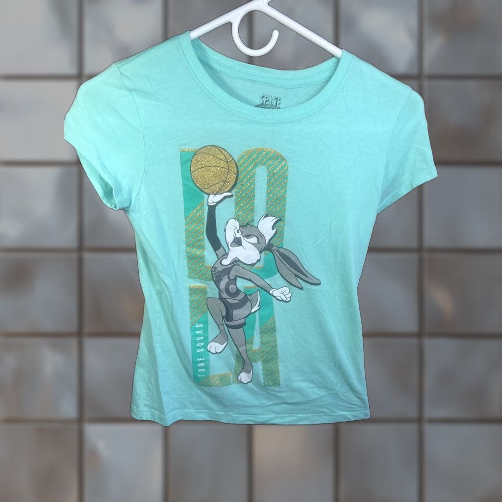 Vintage VINTAGE Retro Girls Babs Bunny Space Jam T-Shirt Green Labeled ...