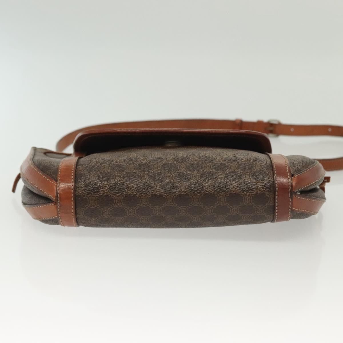 Celine CELINE Macadam Canvas Shoulder Bag Pvc Leather Brown Gold Size ONE SIZE - 9 Thumbnail