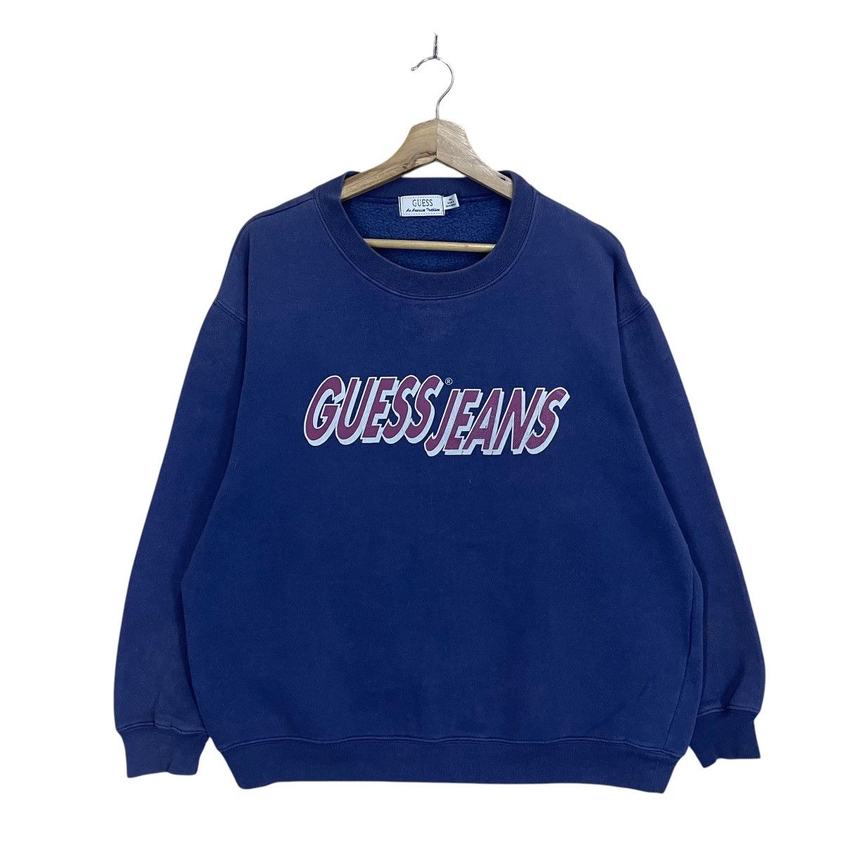 Guess × Japanese Brand × Vintage Vintage 90s Guess Big Logo Printed Crew Neck Sweatshirt Size US M / EU 48-50 / 2 - 1 Thumbnail