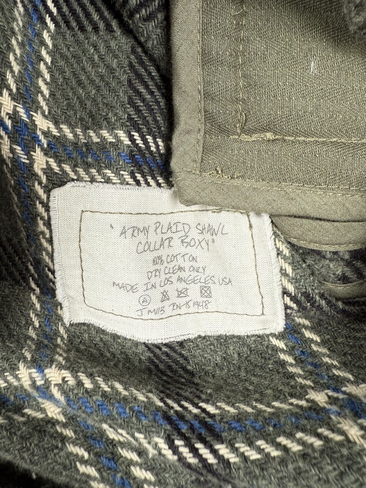 Greg Lauren Army Plaid Shawl Collar Boxy Size US L / EU 52-54 / 3 - 5 Thumbnail