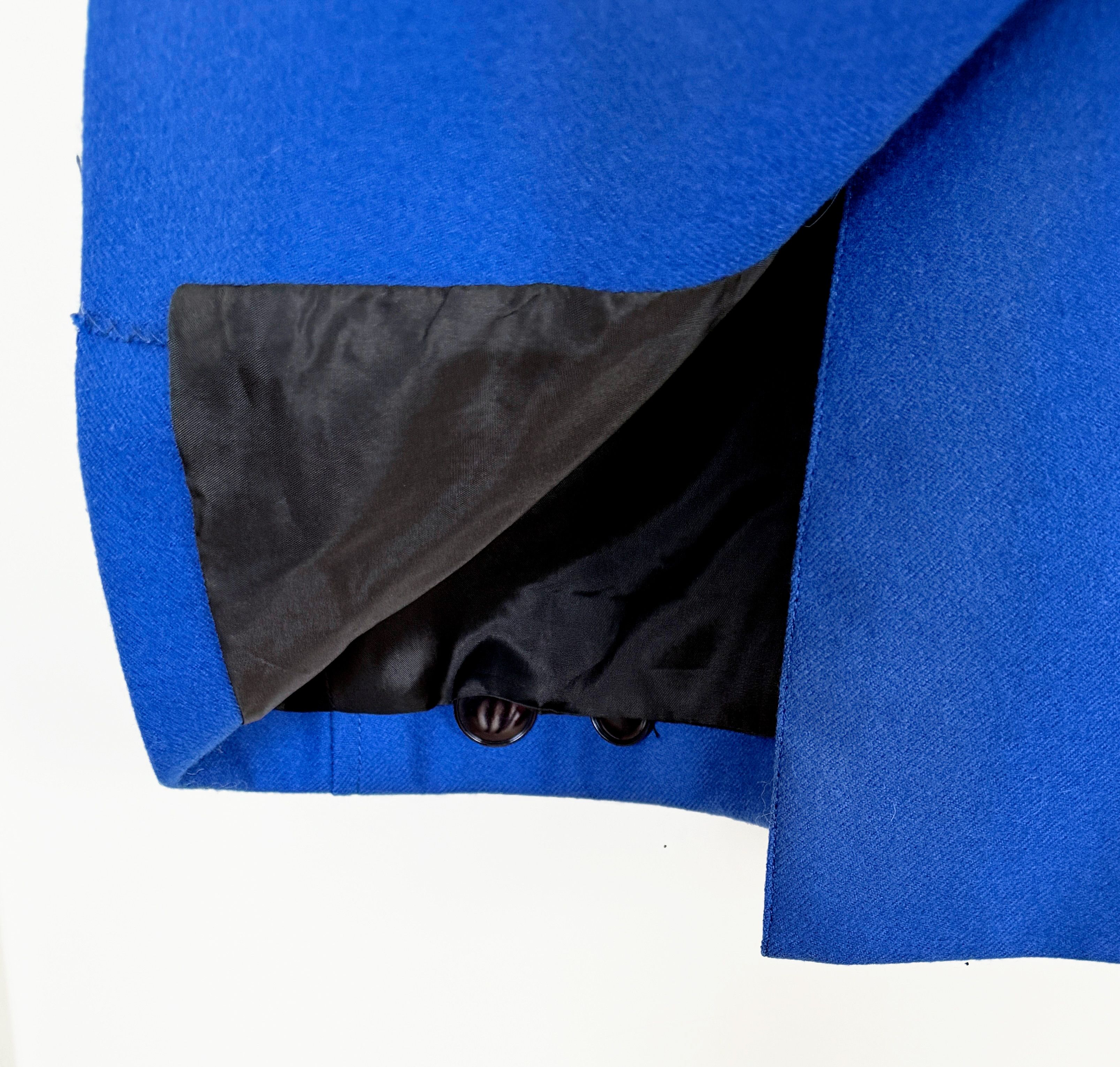 Yves Saint Laurent Rare Vintage 1980 Yves Saint Laurent Cobalt Blue Coat Dress Size XS / US 0-2 / IT 36-38 - 9 Thumbnail