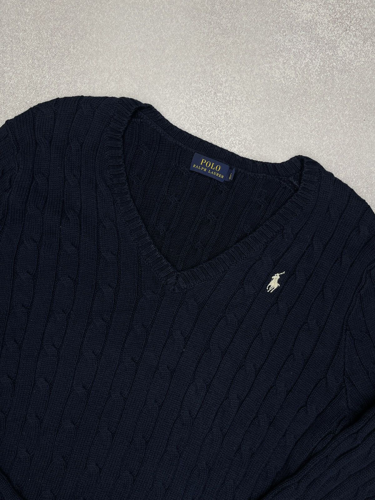 Polo Ralph Lauren Mens Polo Ralph Lauren Knitted Pullover Navy Y2K Rugby Size US L / EU 52-54 / 3 - 4 Thumbnail