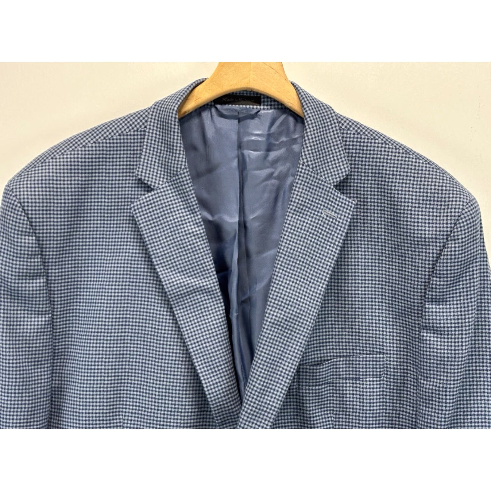 Ralph Lauren VINTAGE Lauren Ralph Lauren Sport Coat Blazer Jacket Men’s 54R Blue Small Check Gingham Blazer Mens 54R Blue Check Gingham Sports Coat Size 54R - 2 Thumbnail
