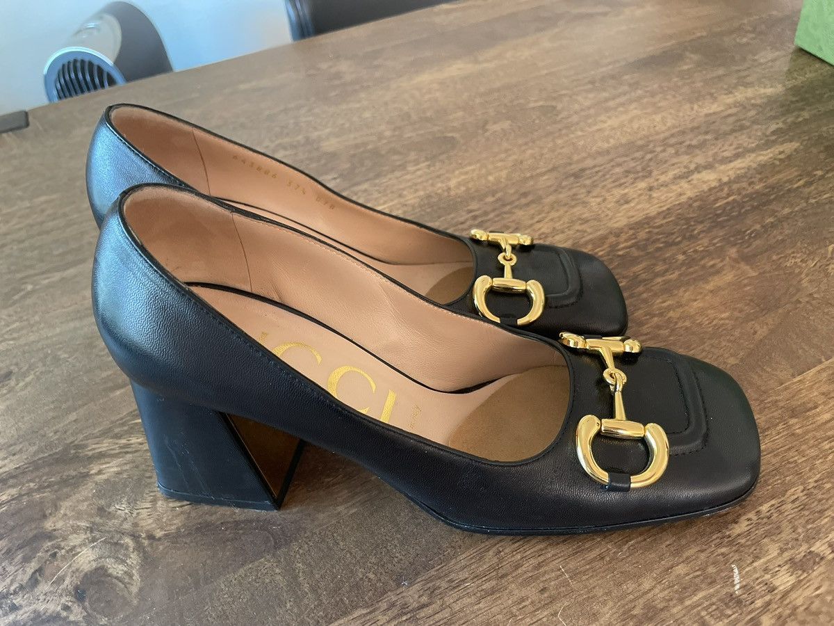 Gucci Gucci Baby Bit Horsebit Pumps Black Leather Size US 7.5 / IT 37.5 - 3 Thumbnail