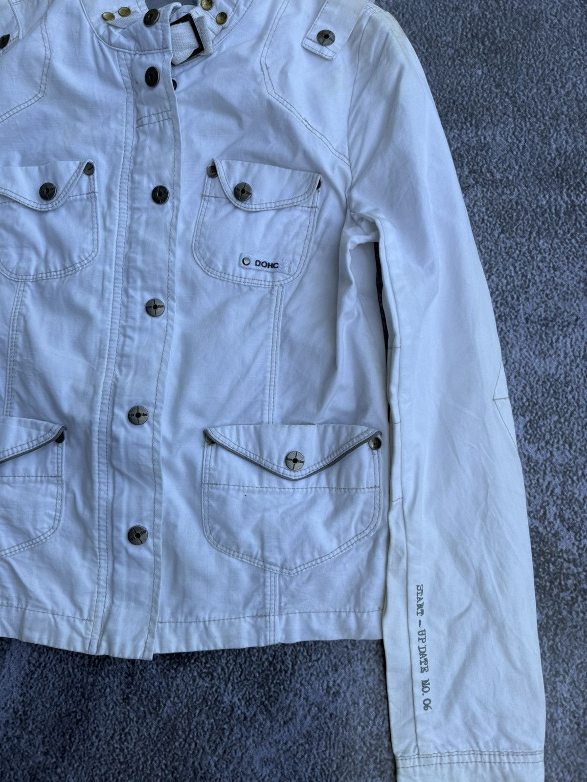 Isamu Katayama Backlash DOHC Biker White Bondage Zipper Jacket Size US S / EU 44-46 / 1 - 3 Thumbnail
