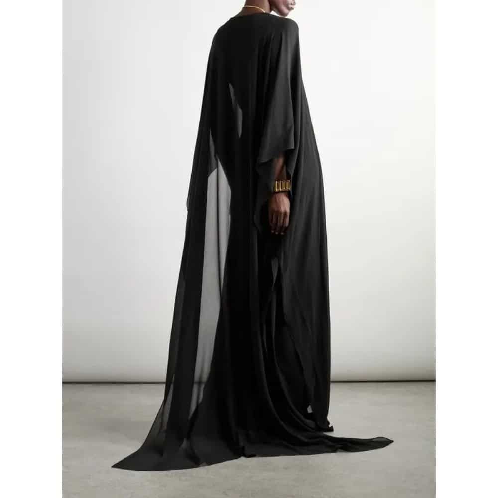 Tom Ford o1loc1c1025 AB3441 Deep V-neck Evening Dress in Black Size XS / US 0-2 / IT 36-38 - 4 Thumbnail