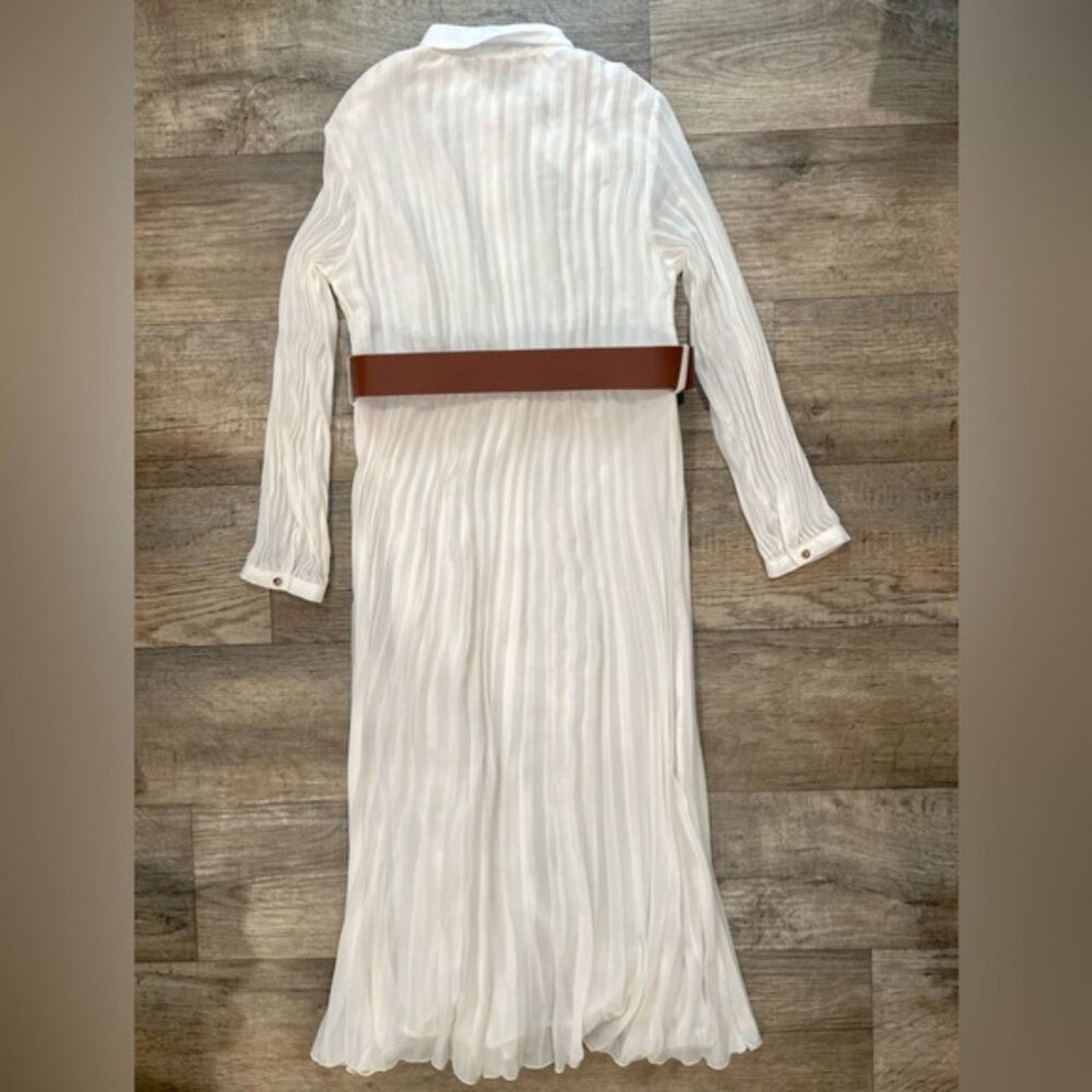 Zara ZARA Pleated Midi Dress Size L / US 10 / IT 46 - 16 Thumbnail