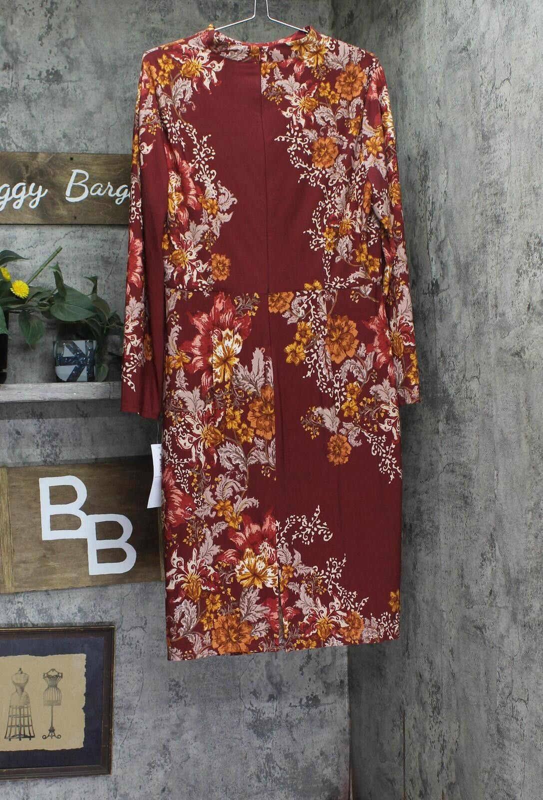 Other Nwt London Times Floral Sheath Dress Rust Orange / Gold 14 Size XL / US 12-14 / IT 48-50 - 2 Thumbnail