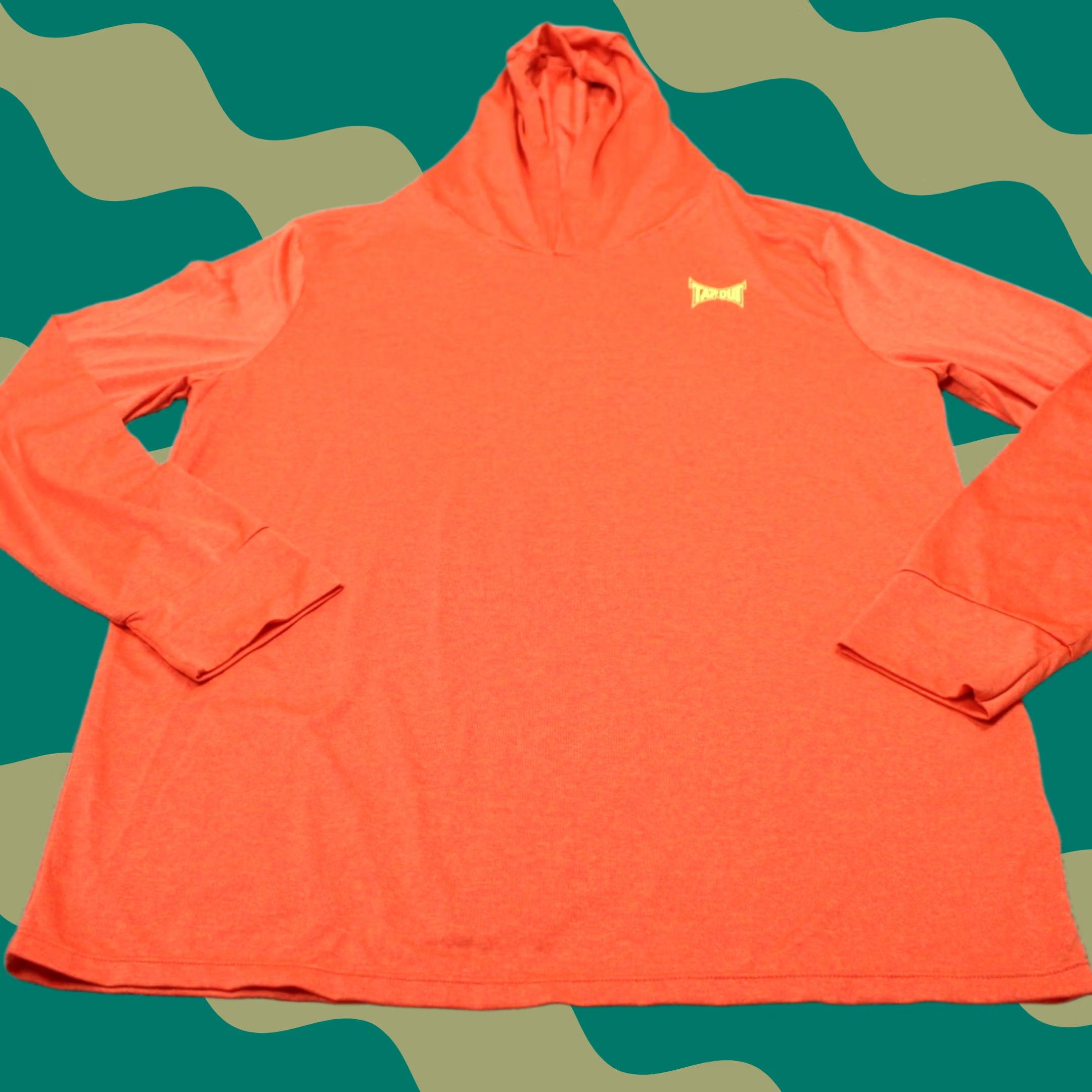Tapout Tapout Mens Large Orange Hooded Sweatshirt Lightweight Pullover Shacket Sweatshirt L/S Crew Neck Logo Knit Polyester Shirt Pullover Sports Size US L / EU 52-54 / 3 - 1 Thumbnail