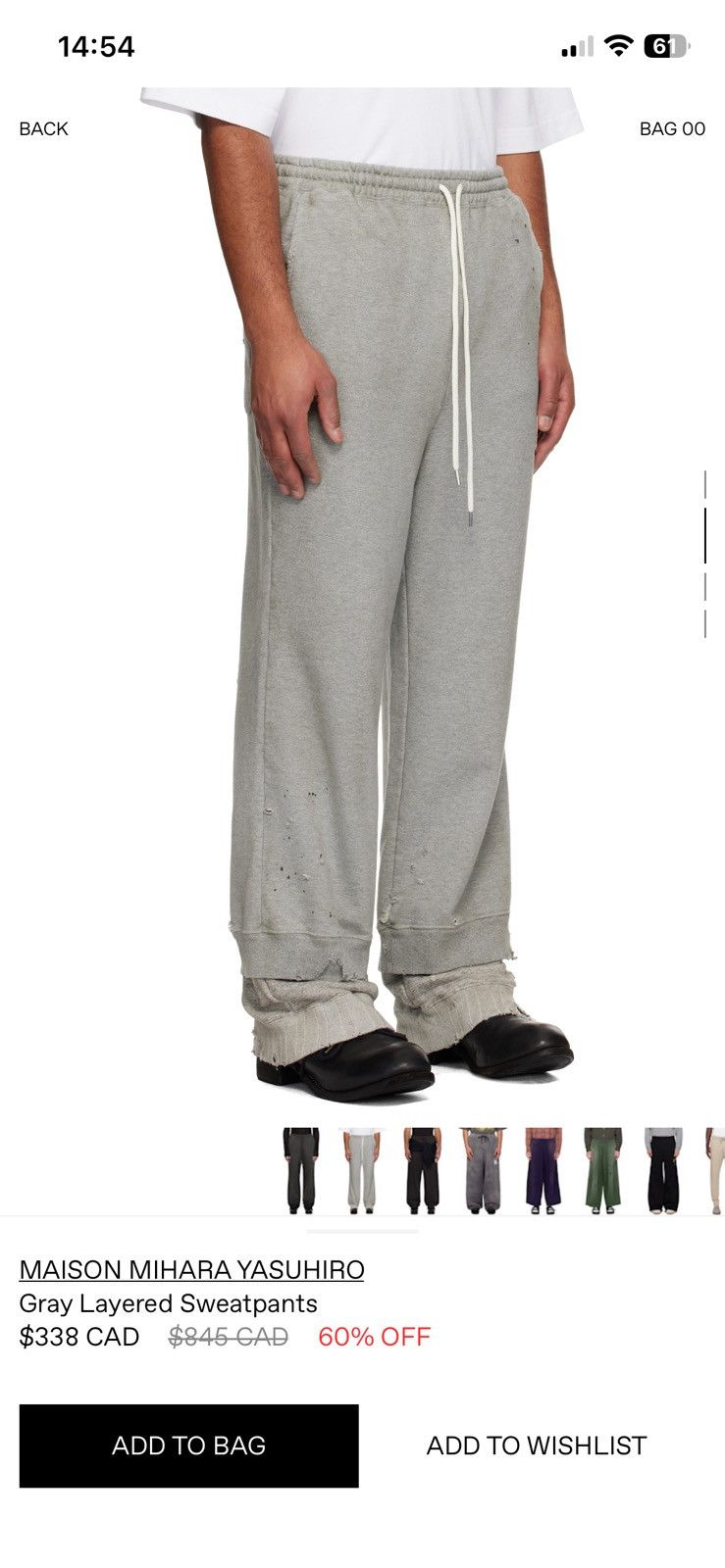 Maison MIHARA YASUHIRO Mihara Yasuhiro Grey layered sweatpants Size US 31 - 18 Thumbnail
