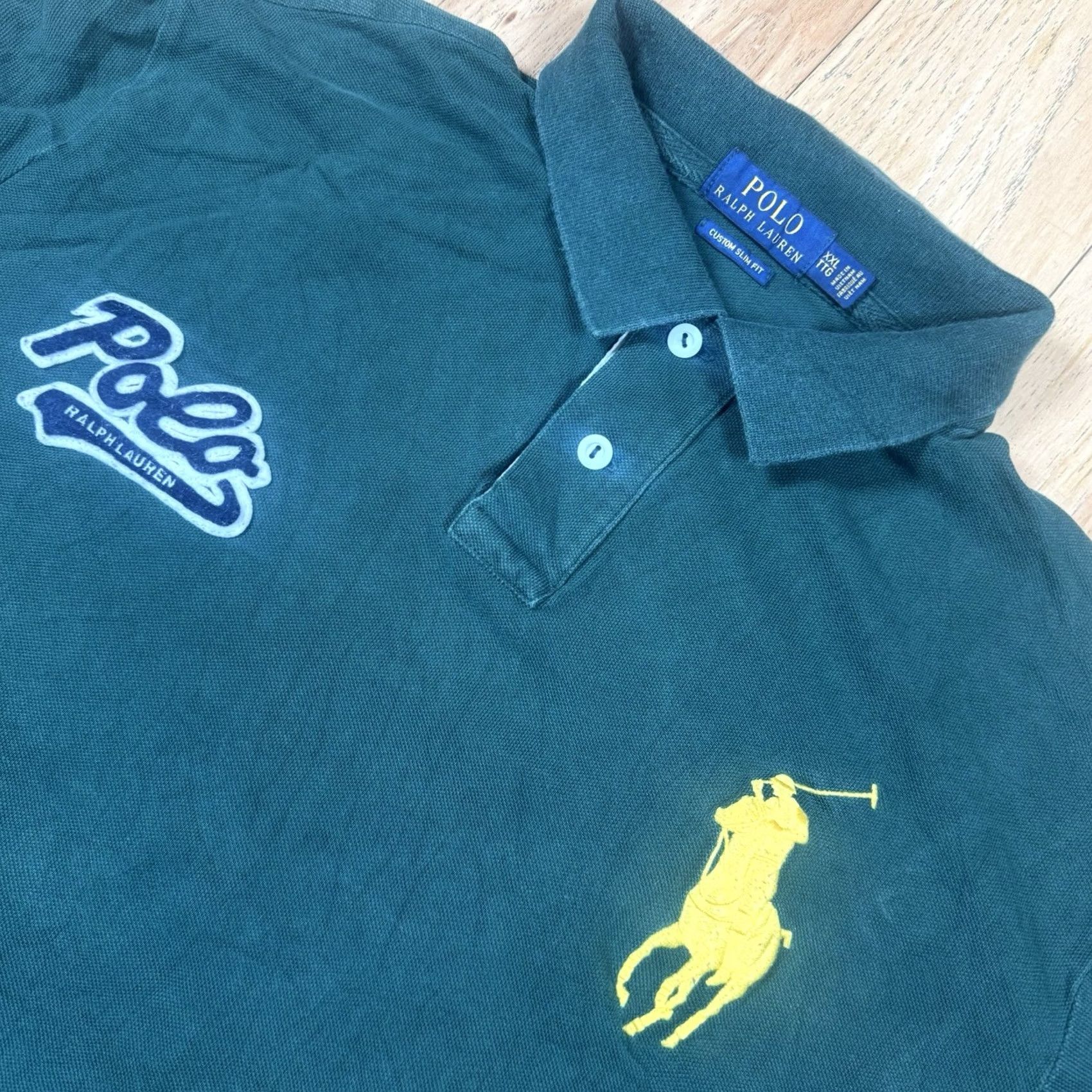 Ralph Lauren Ralph Lauren Rugby Shirt Mens XXL Custom Slim Big Pony Spell Out Embroidery Multicolor Size US XXL / EU 58 / 5 - 3 Thumbnail