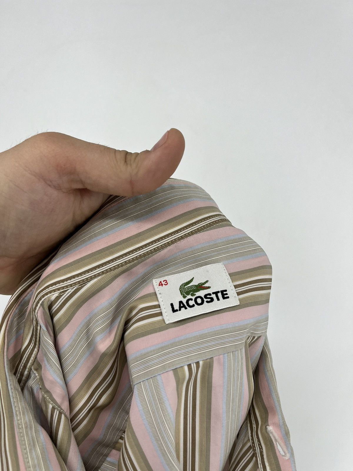 Lacoste × Vintage Lacoste Long Sleeve Button Down Shirt Blue Stiped Collared Size US XL / EU 56 / 4 - 13 Thumbnail