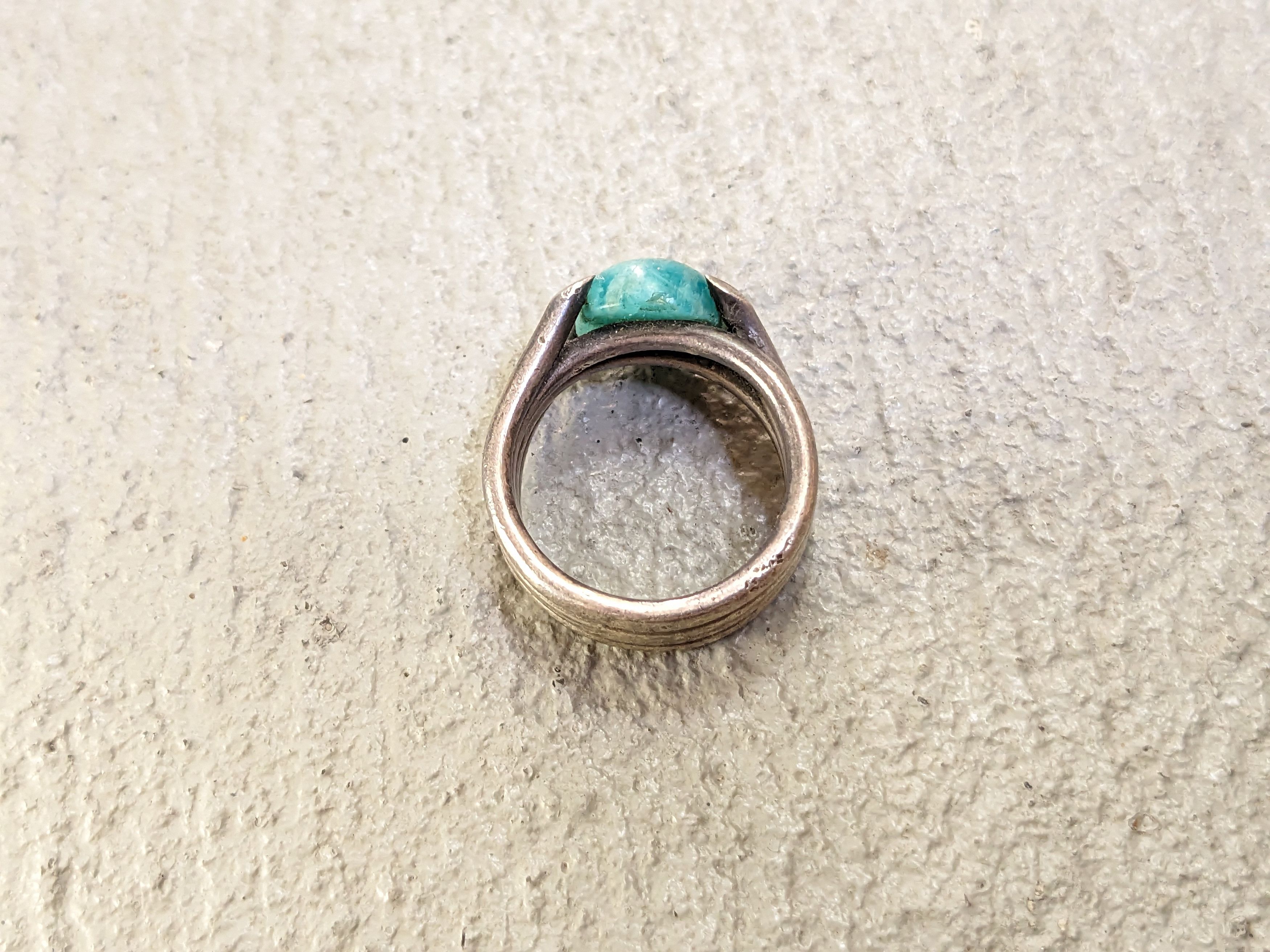 Jewelry Vintage Sterling Silver Ring 6.75 Amazonite Oval Modern Size ONE SIZE - 7 Thumbnail