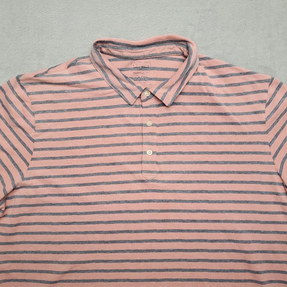 Vintage VINTAGE LL Bean Shirt Mens XXL Pink Blue Striped Polo Short Sleeve Cotton Blend Casual Size US XXL / EU 58 / 5 - 4 Thumbnail