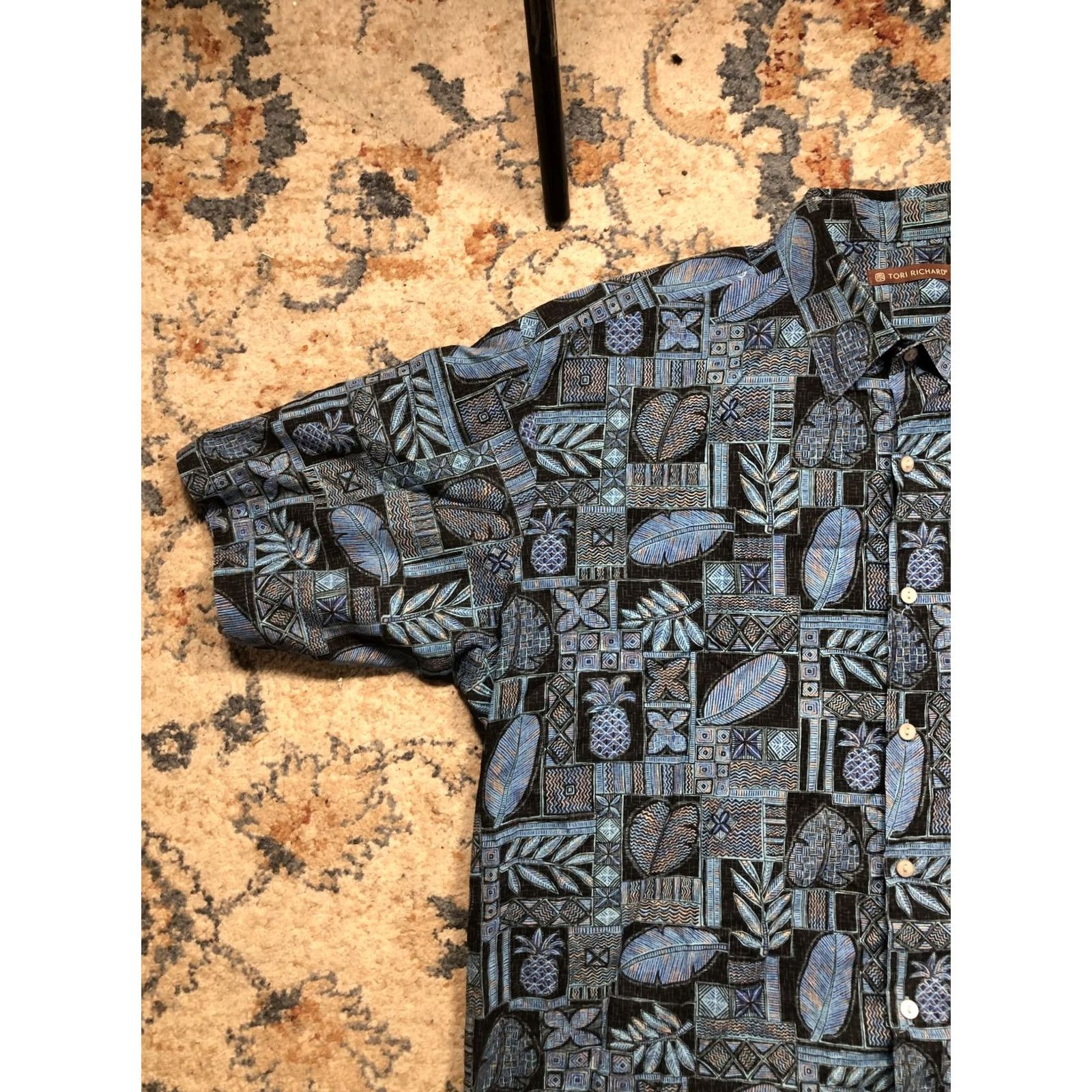 Tori Richard Tori Richard Shirt Mens XL Blue Hawaiian Tropical Aloha Short Sleeve Button Up Size US XL / EU 56 / 4 - 3 Thumbnail