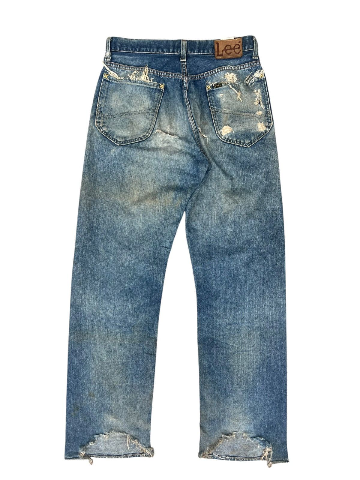 Lee Trashed Vintage Lee Ripped Dirty Mud Denim Selvedge Jeans Size US 30 / EU 46 - 11 Thumbnail