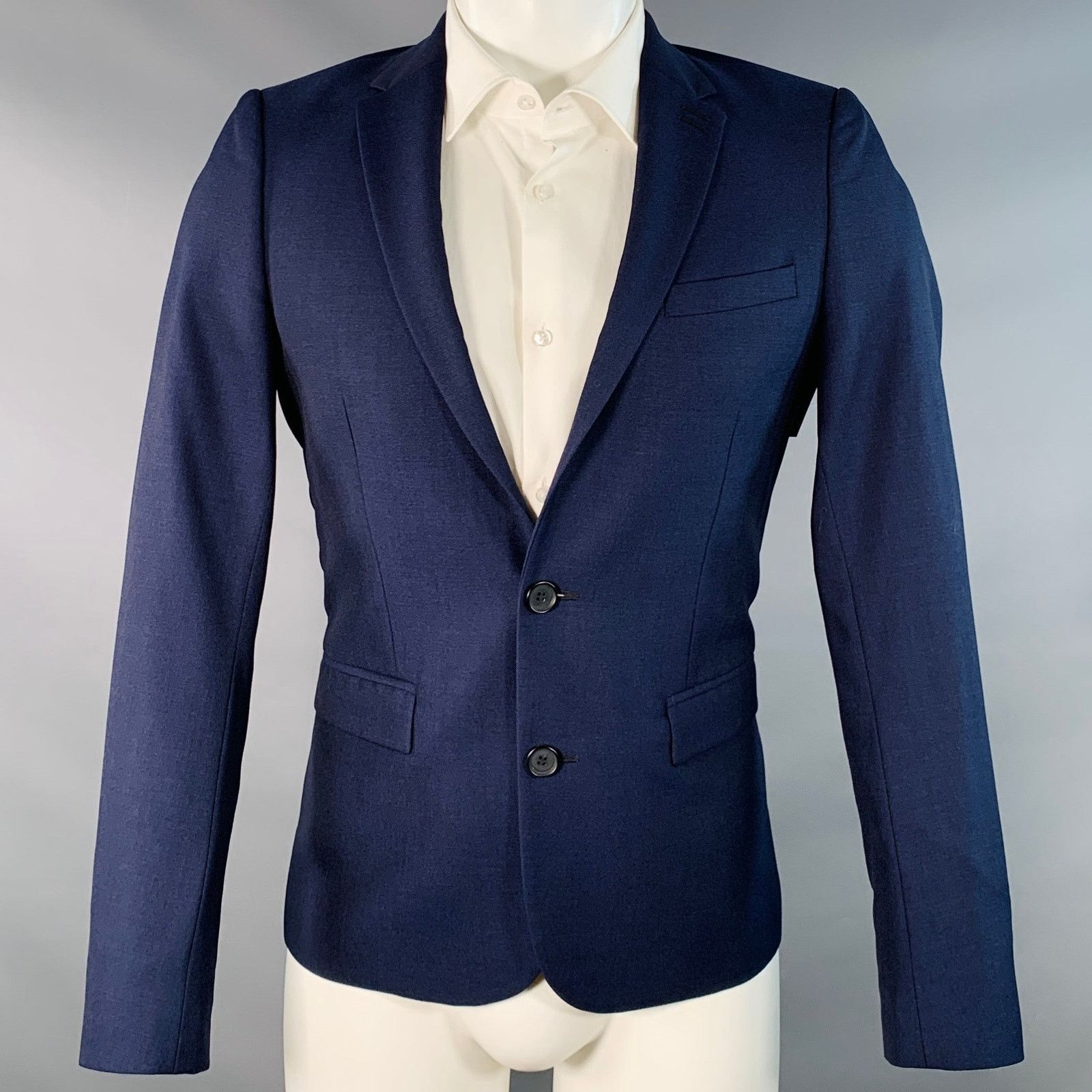 The Kooples THE KOOPLES Size 34 Navy Wool Notch Lapel Sport Coat Size 34R - 1 Thumbnail