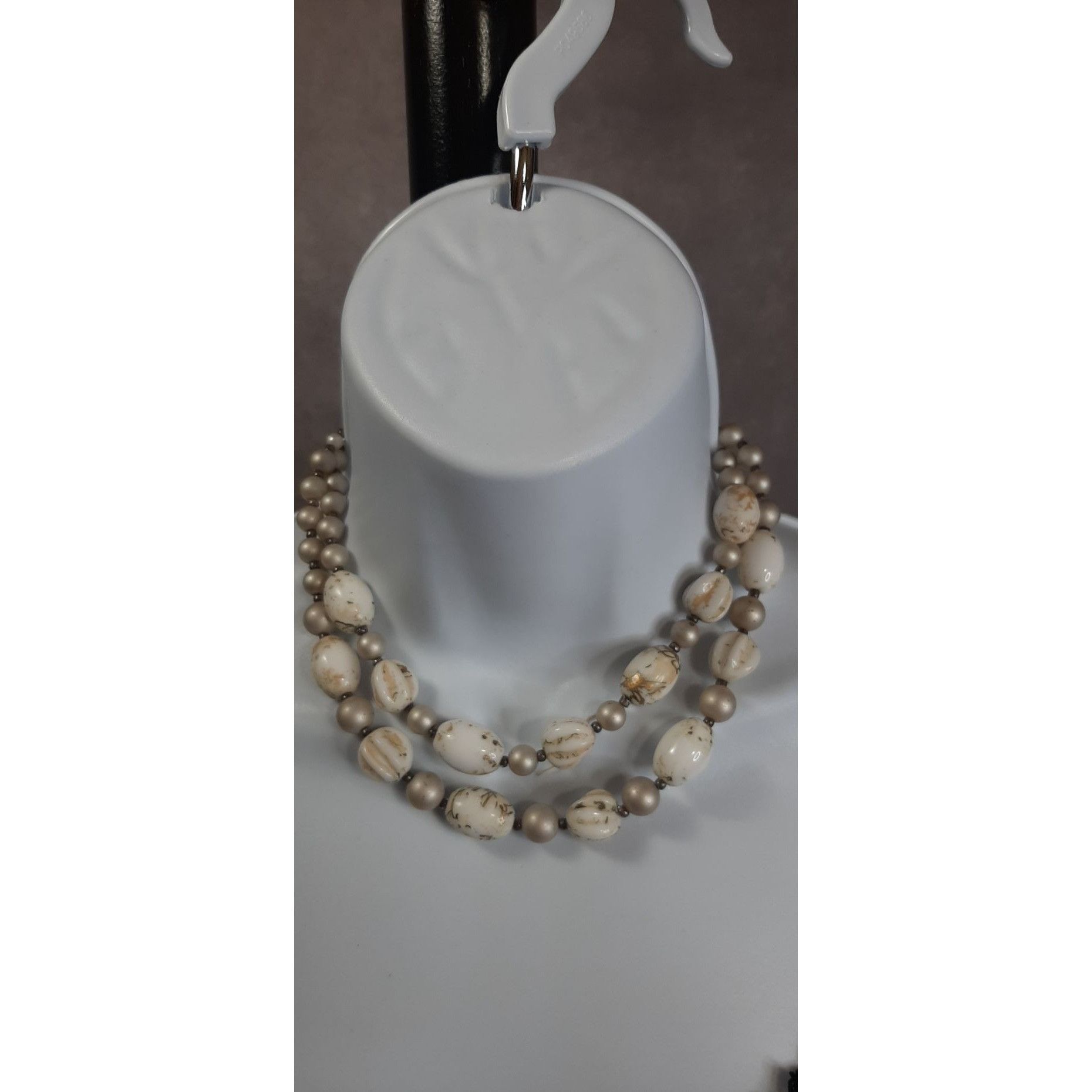 Other Vintage Boho Chic Double-Strand Neutral Tone Necklace Size ONE SIZE - 4 Thumbnail