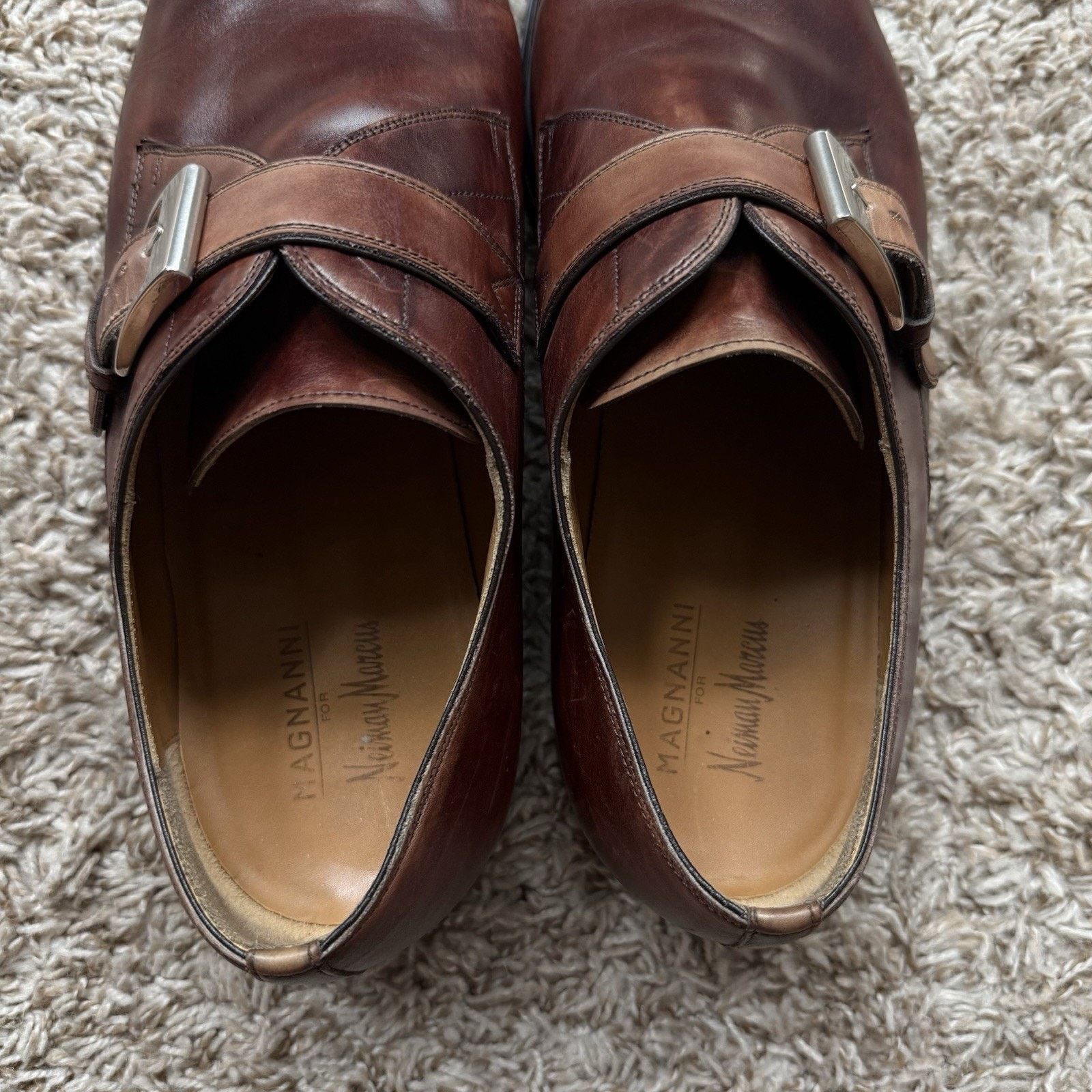 Magnanni Magnanni Marco II Single Monk Strap Brown Leather Dress Shoe Size US 13 / EU 46 - 8 Thumbnail