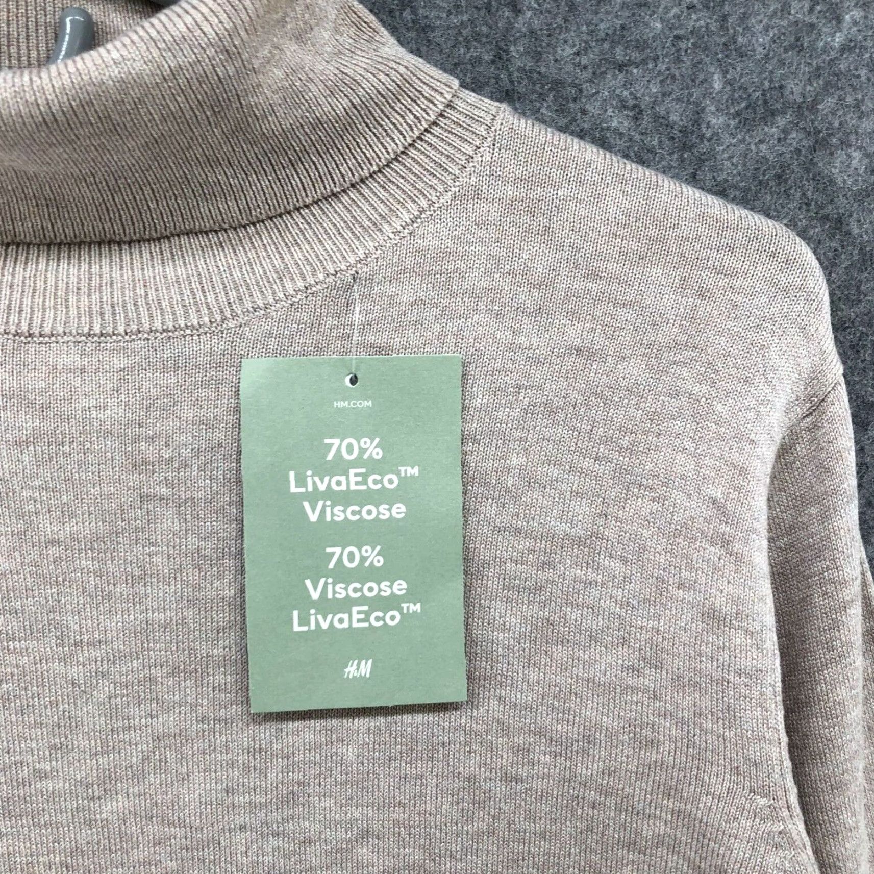 H&M VINTAGE H&M Women’s Sweater Turtleneck Pullover Knit Relaxed Fit S Beige Casual 90s Size S / US 4 / IT 40 - 7 Thumbnail