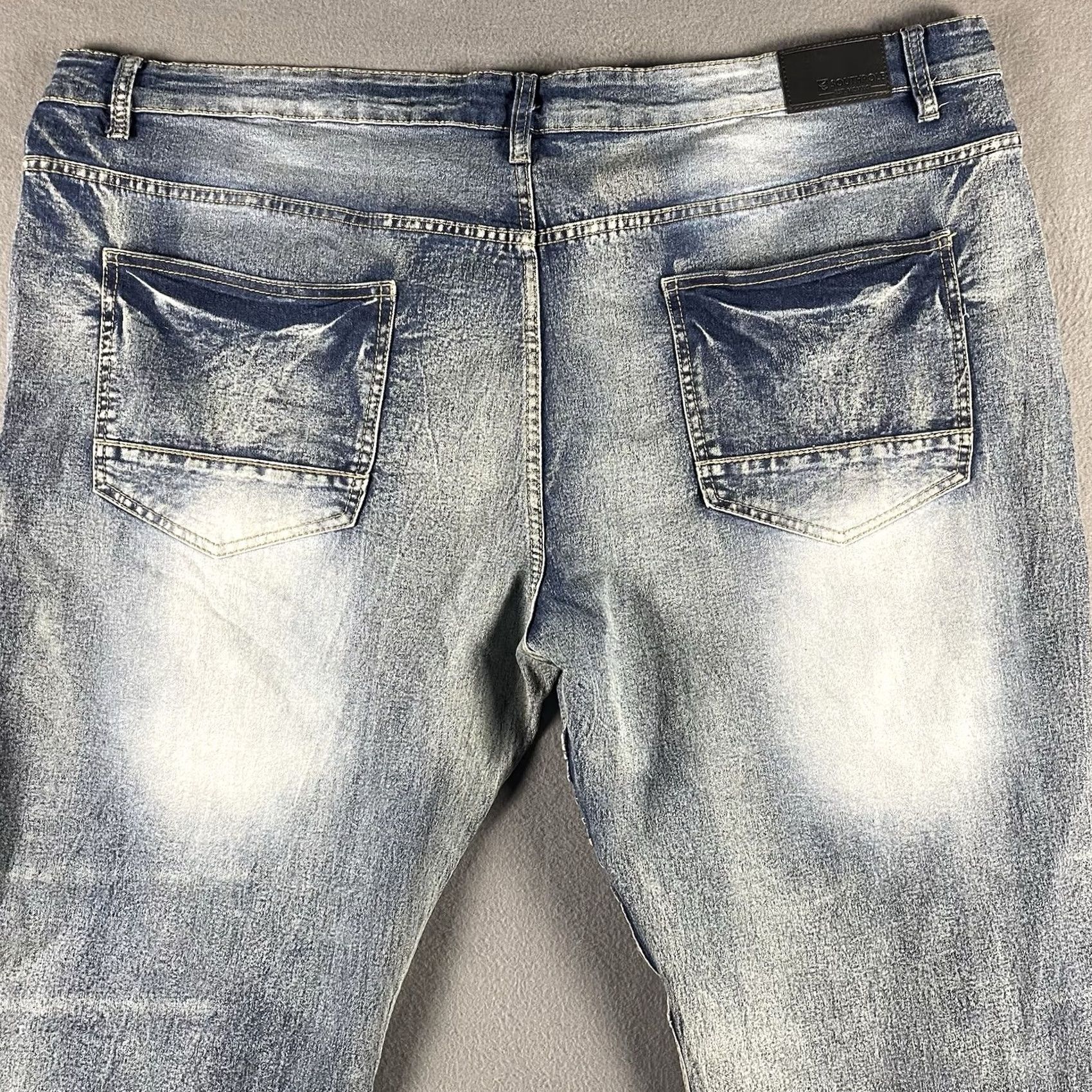 Southpole Southpole Jeans Men's 48 Stretch Acid Wash Distressed Moto 5-Pocket Denim Denim Shirt? Size US 32 / EU 48 - 3 Thumbnail