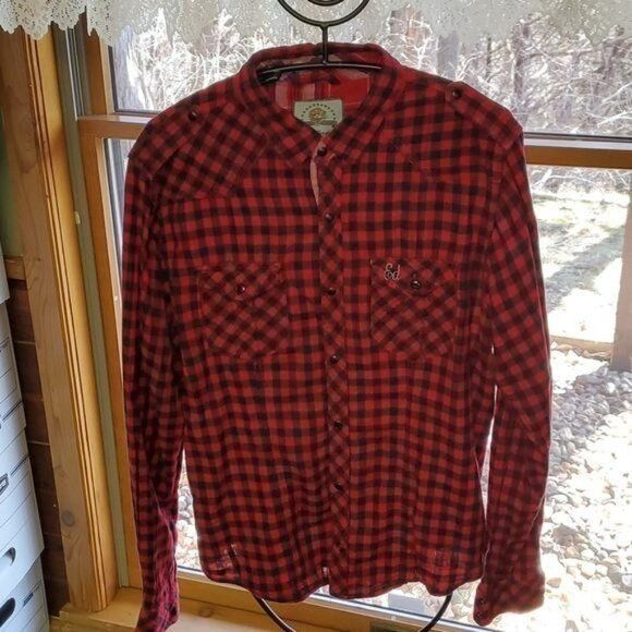Ed Hardy Ed Hardy Embroidered Skull & Eightball Red Plaid Casual Butt Size US L / EU 52-54 / 3 - 1 Thumbnail