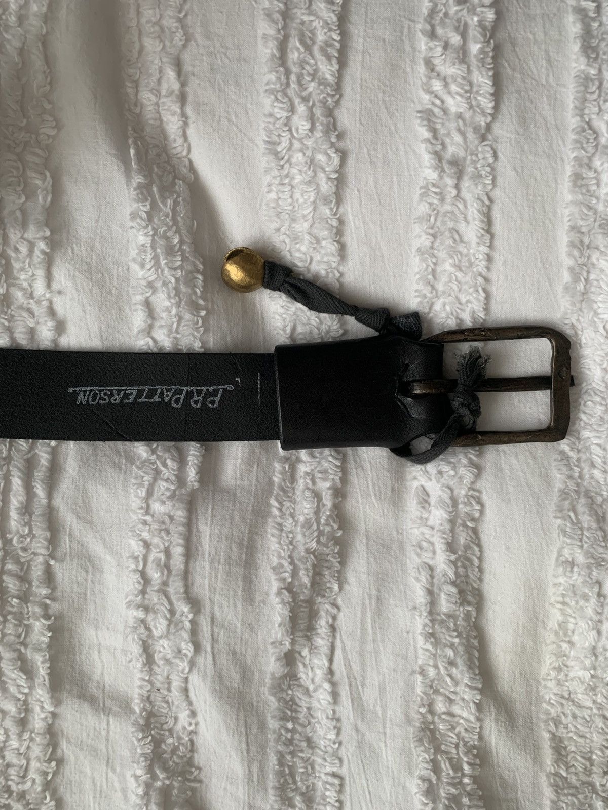 P.R. Patterson Hand cast bronze horse leather belt Size 34 - 3 Thumbnail