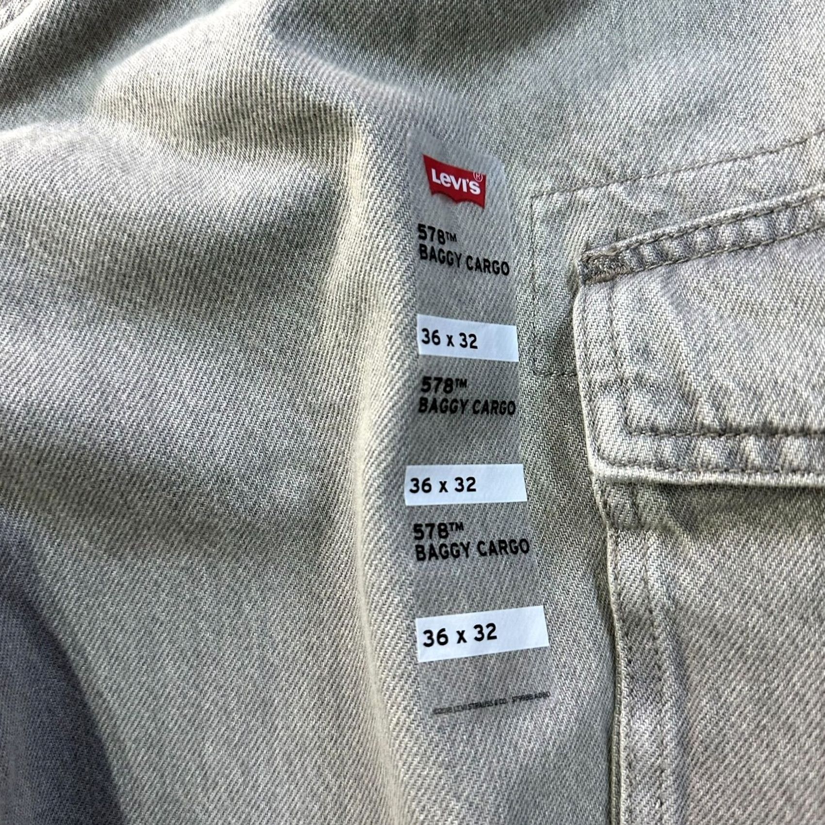 Levi's Levi's 578 Baggy Cargo Jeans Men 36x32 Gray Denim Cotton Vintage No 90s Accessories Pockets Baggy Relaxed Regular Wide-Leg Zip Front Size US 36 / EU 52 - 3 Thumbnail