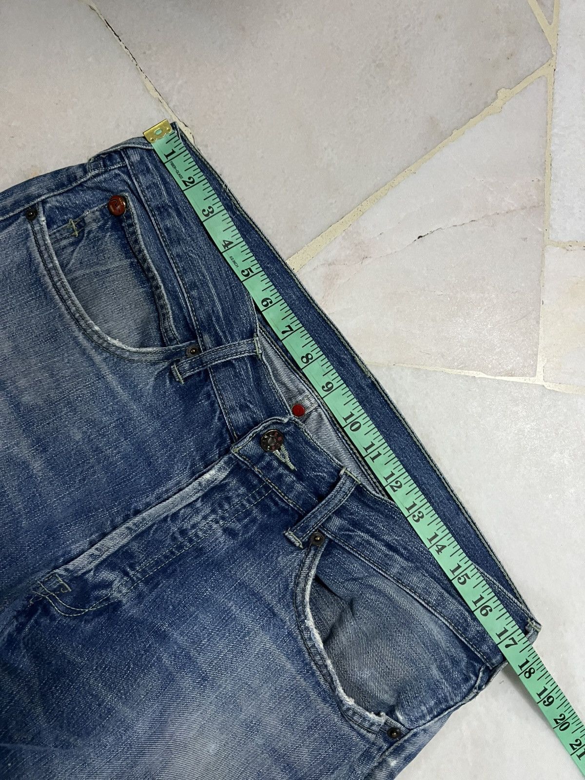 Evisu × Puma 💥90’s💥Vintage Evisu x Puma Distressed Ripped Jean Size US 34 / EU 50 - 3 Thumbnail