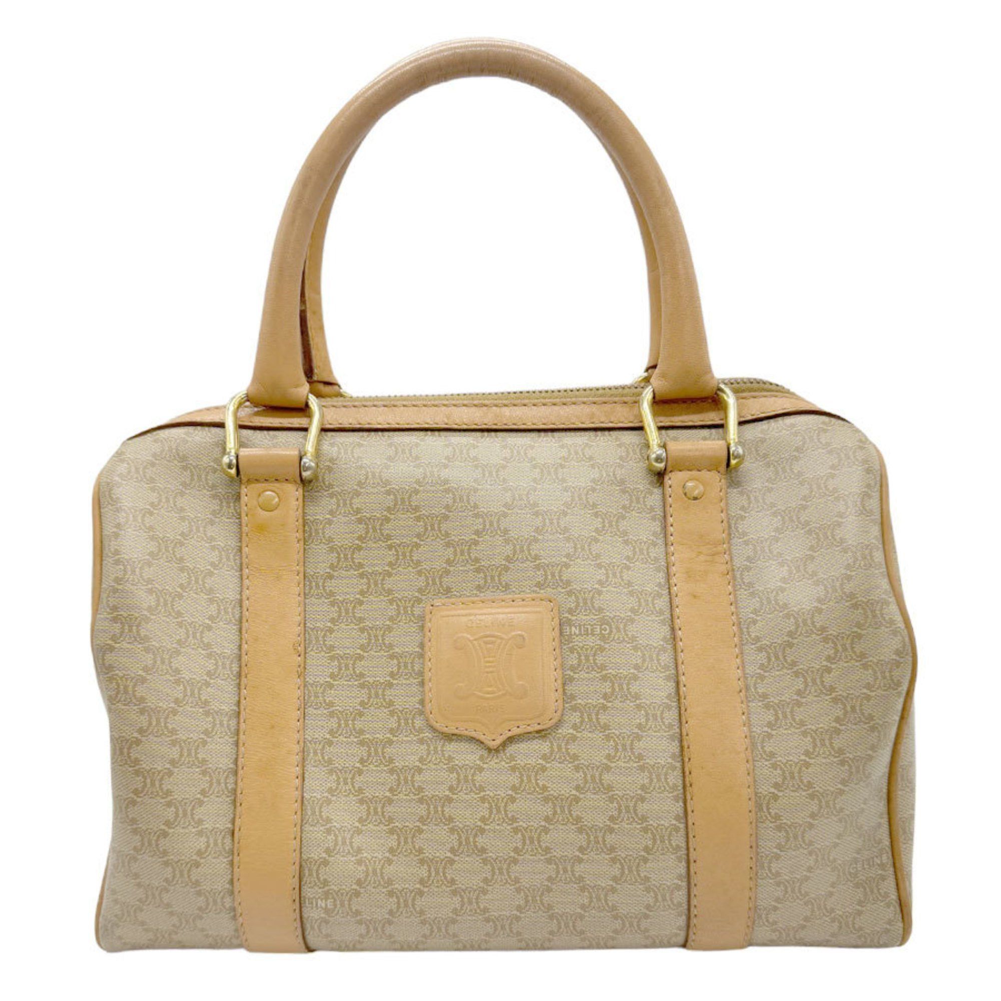 image of Celine Handbag Macadam Coated Canvas Beige Women's Z0952