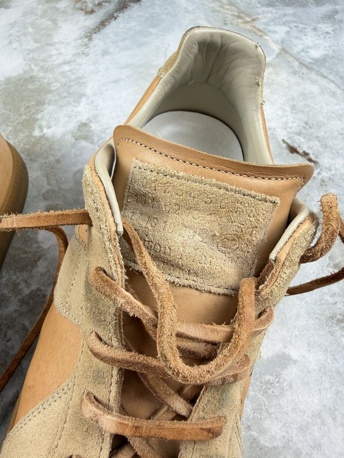 Maison Margiela AW21 Maison Margiela Natural Tan Leather Laced Gat Sneakers Size US 10 / EU 43 - 12 Thumbnail