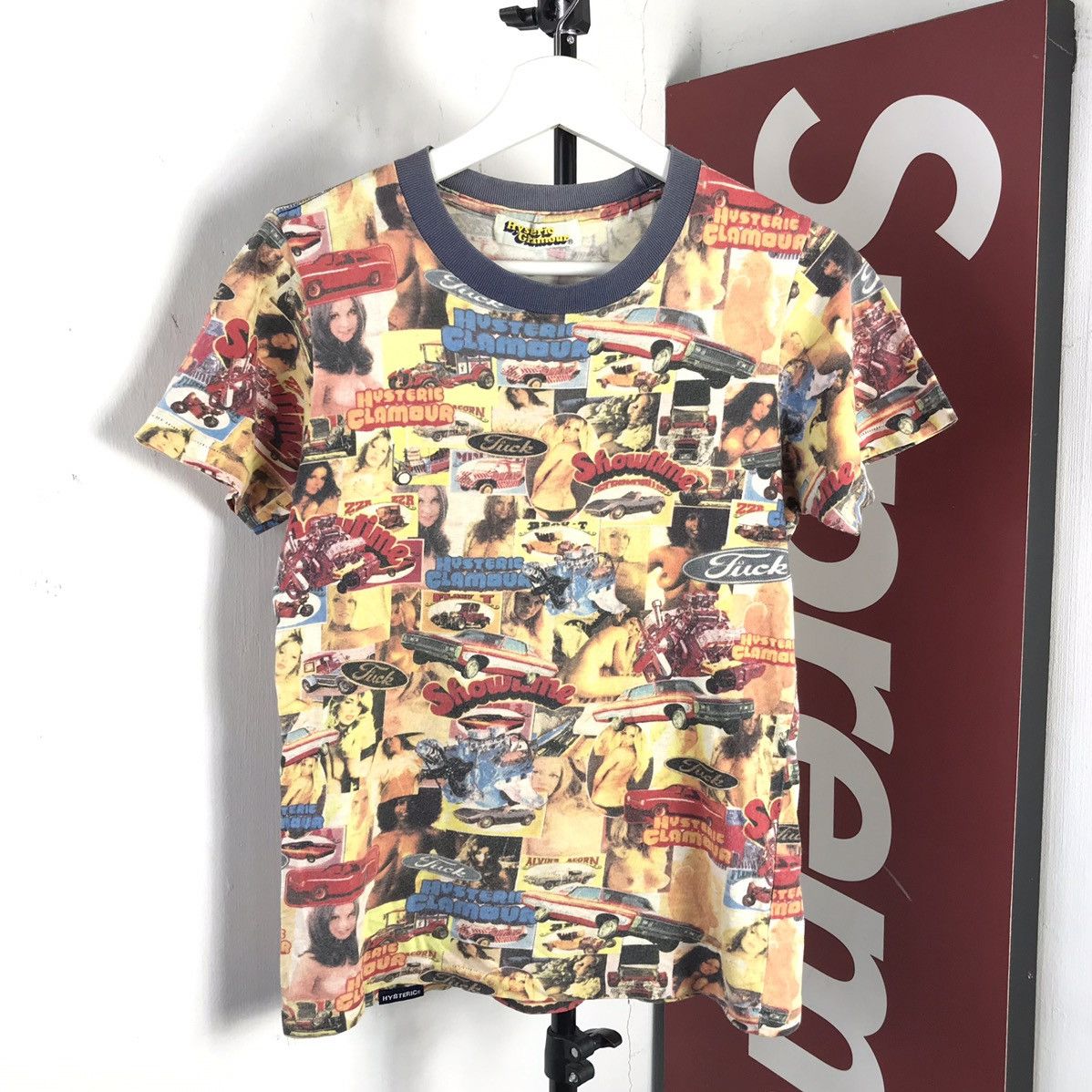 image of 90's Hysteric Glamour Fuck Fullprint Tees, Men's (Size Medium)