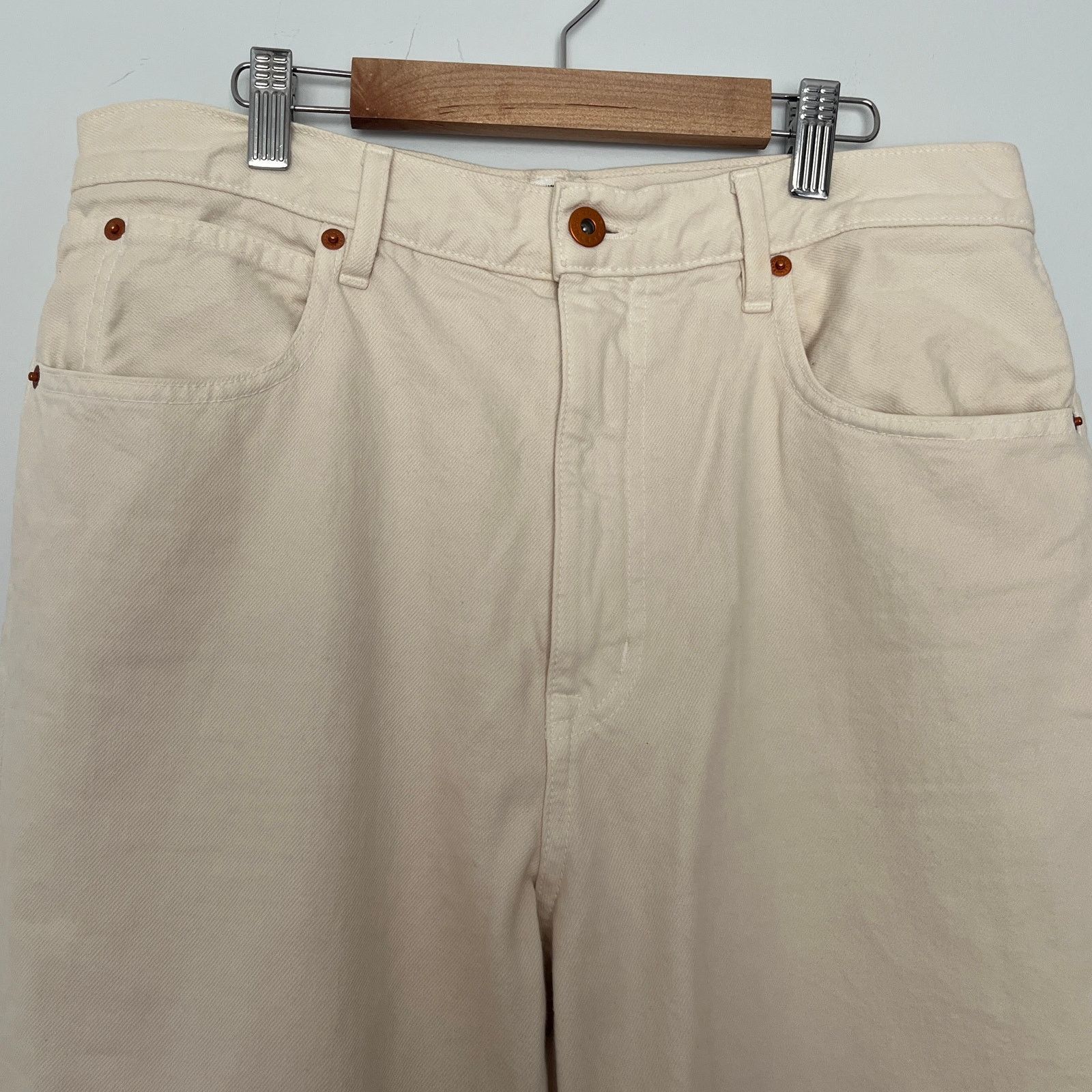 SLVRLAKE SLVRLAKE London High Rise Straight Leg Jeans White Cream Size 32" / US 10 / IT 46 - 3 Thumbnail