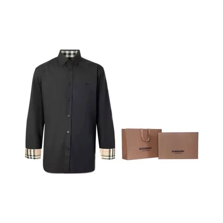 Burberry Burberry Black Long Sleeve Classic Check Shirt Size US L / EU 52-54 / 3 - 1 Thumbnail